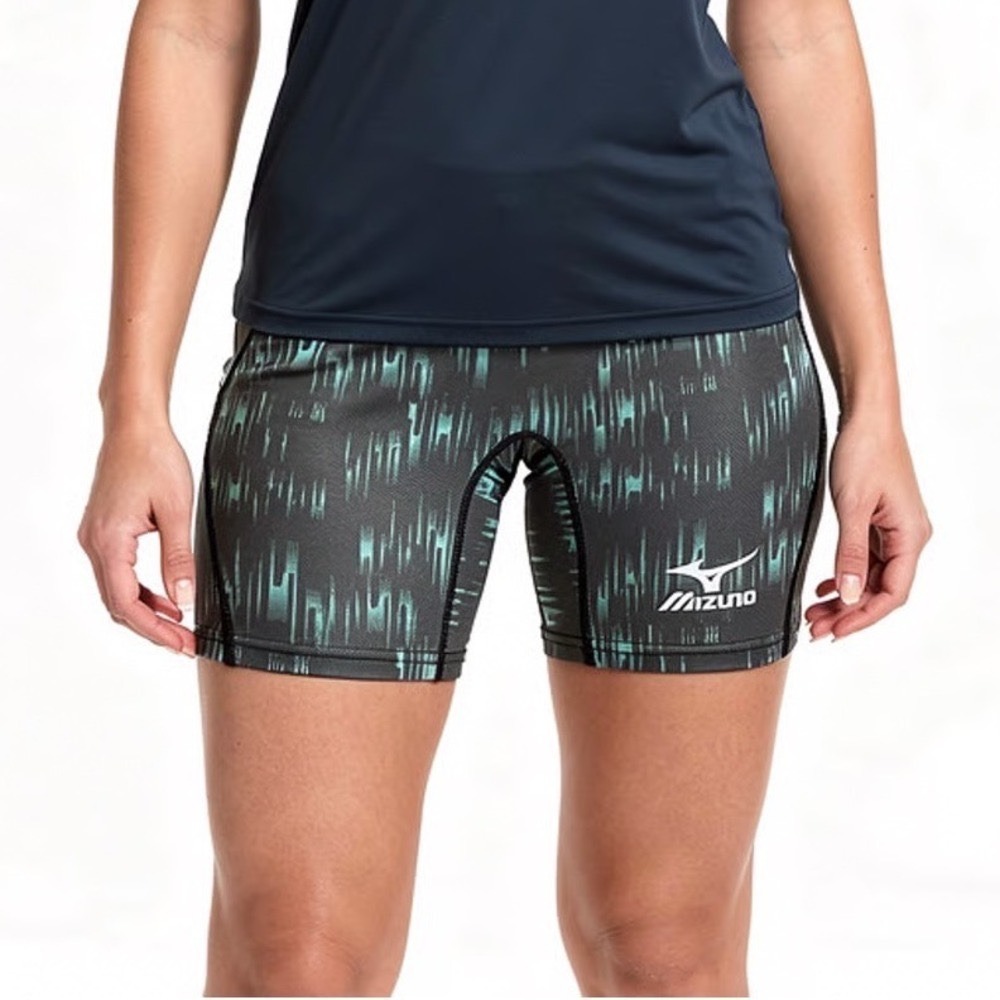 Mizuno Womens Nighthawk Sliding Short 905S Black Teal Digital Print XL